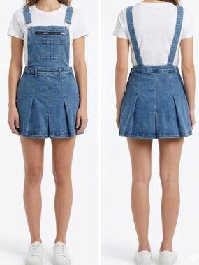 VBRT Denim Overall Dress with Front Pocket S